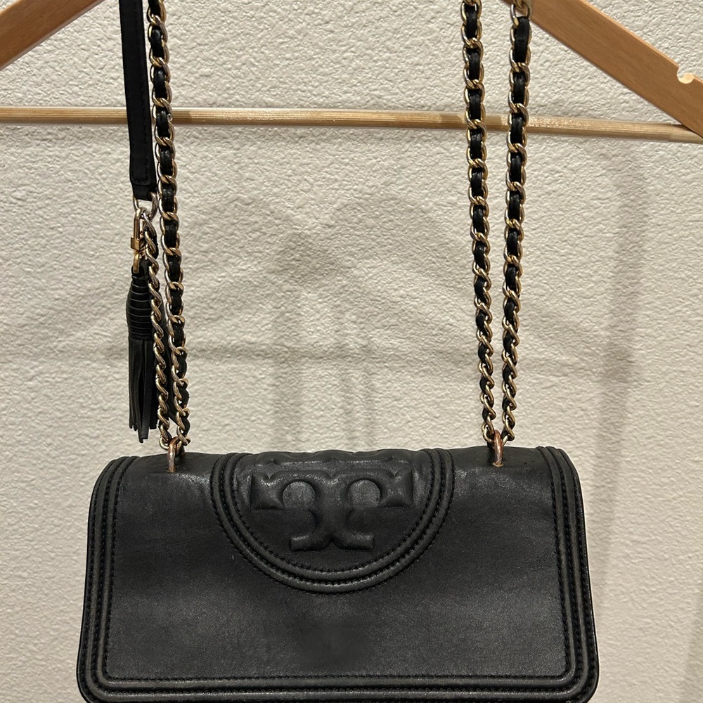 Tory Burch Black Shoulder Bag with Chain Strap